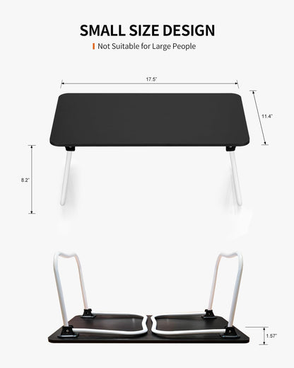 FISYOD Foldable Lap Desk, Laptop Bed Desk, Portable Bed Table, Laptop Stand for Bed & Couch, Lightweight & Mini - Black