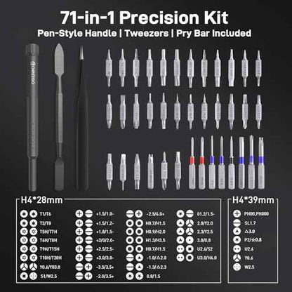 71-in-1 Precision Screwdriver Set, Small Screwdriver Set with Dual-Head Bits, Mini Screwdriver Kit with Magnetic Case, Ergonomic Repair Tool Kit for Phone, PC, Glasses, Camera, Toys