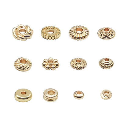 INSPIRELLE 120pcs Spacer Beads Gold Plated Long-Lasting Heishi and Rondelle Bead for Jewelry Bracelet Necklace Making