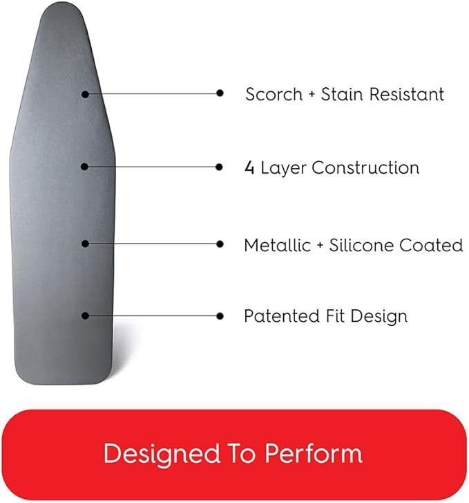 TIVIT Ironing Board Cover 15 x 49” – Made in Italy, Alumitek PRO Heat-Reflective