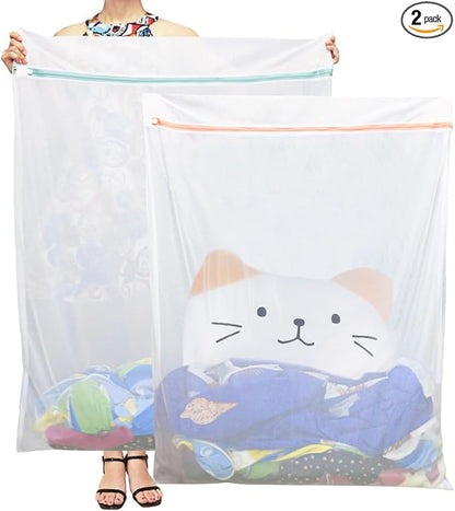 Tenn Well Extra Large Mesh Laundry Bags, 2 Pack 43 x 35 inch Jumbo Delicates Bag