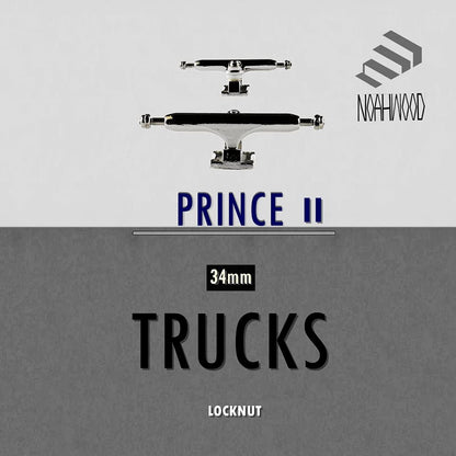 Noahwood Wooden Fingerboard Complete (Noah Team Deck 34mm, Prince ii Trucks 34mm Silvery +noahwood White Crown Wheels ii) (Happy Birthday I)