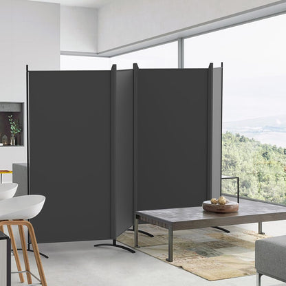 Kokorona 4 Panel Room Divider, 6FT Tall Folding Privacy Screen Wall Dividers, Portable Privacy Screen Freestanding Room Divider for Room Separation, Included - Cover Strips, Grey, 136''W x 71''H