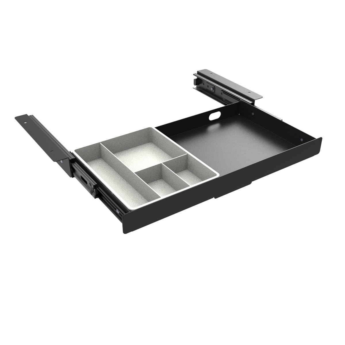 Mofangtech Under Desk Slide Out Pencil Drawer, Storage Organizer 15 Inch Wide, Ball-Bearing Slides, Black (8x14.4 Inch)