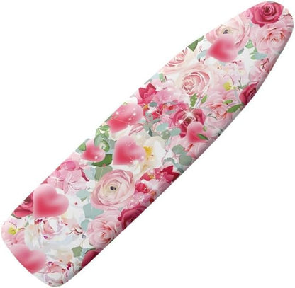 Pink Rose Flower Ironing Board Cover Watercolor Valentine's Day Roses 15x 54