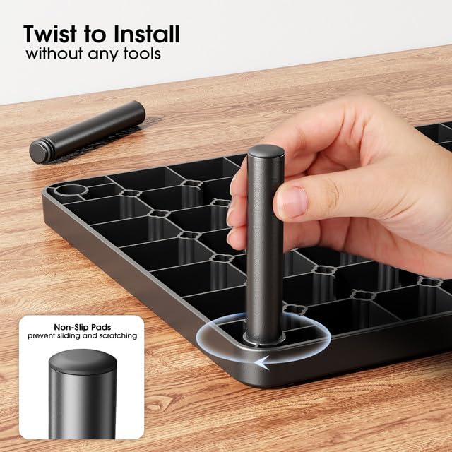 WiseBegan Monitor Stand for Desk - Ergonomic Monitor Riser, Laptop Stand with Non-Slip Pads, Sturdy & Stable Computer Stand with Cooling Holes, Desk Organizer for Laptop, Printer, 14.1''×9.4''×3.9''