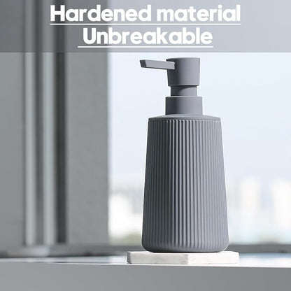 Small Soap Dispenser for Bathroom and Kitchen, Modern Farmhouse Striped Style