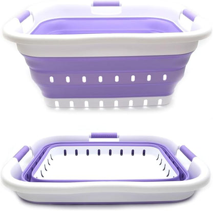 SAMMART 41L Collapsible 3 Handled Plastic Laundry Basket