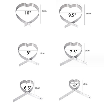 Stainless Steel Heart Shaped Cake Pan Adjustable Mousse Ring Cookie Cutter 6 Inch -10 Inch Cake Mold Baking Cake Mold, Heart Shaped Cake Pan, Family Birthday Party Christmas Baking Tool 8 Inch