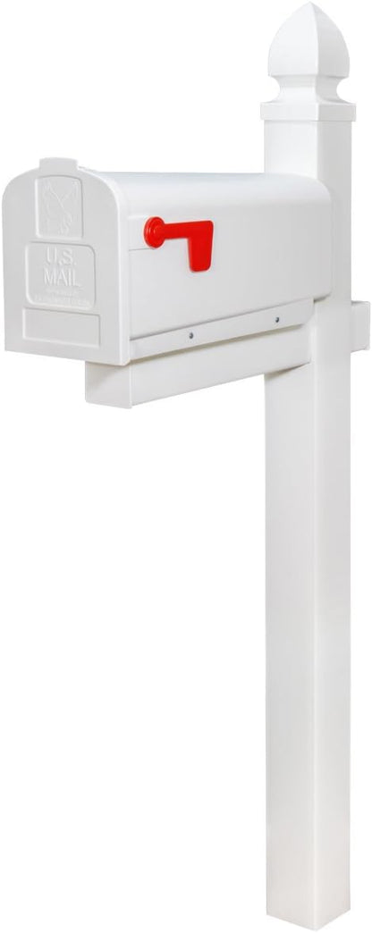 Gibraltar Mailboxes Parsons Medium Capacity Rust-Proof Plastic White, Post-Mount Mailbox, PL10W0201