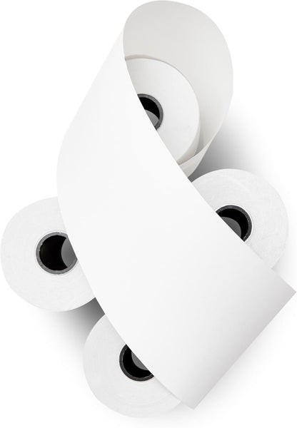 (50 Rolls) 2 1/4 x 150 ft White Adding Machine Tape Paper Rolls Premium One Ply Register/Adding Machine/Calculator Paper Rolls Printing Calculator 10 Key