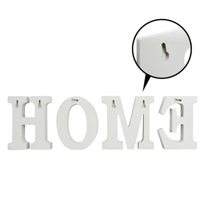 Wood Home Sign Rustic Frestanding Letters Wall Art Decorative Block for Living Room Kitchen Entryway - Hanging Wooden Cutout Word Sign Framhouse Décor (6")