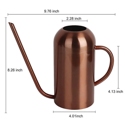 Watering Can Indoor Plants, 50 oz/1500 ml Metal Stainless Steel Watering Can Pot with Long Spout for Indoor House Plants Bonsai Outdoor Garden Flower Decorative(Copper) (Copper)