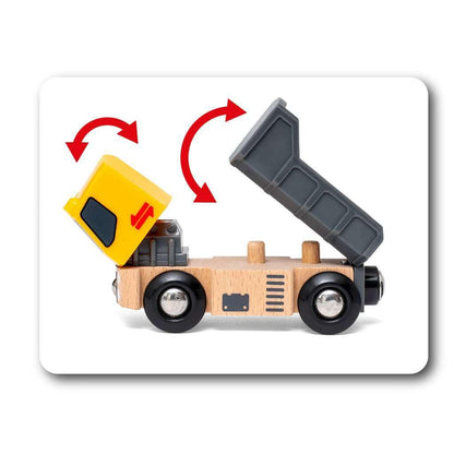 BRIO Construction Vehicles - Premium Wooden Toy Train Set | Fun and Educational | Easy Magnetic Couplings | FSC Certified Wood | Ideal Christmas or Birthday Gift