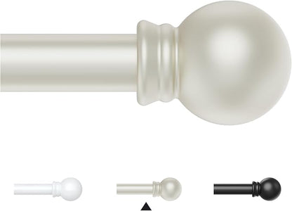 Thestoa Nickel Curtain Rods for Windows 48 to 84-92 Inch, Stainless Steel Long Curtain Rods for Bedroom, Living Room, Kitchen, Farmhouse, Outdoor