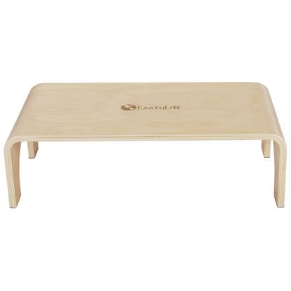 EarthLite Wooden Step Stool - 4'' High, Large Surface, Strong & Stable Bed Step, Foot Stool, Massage Step-Up