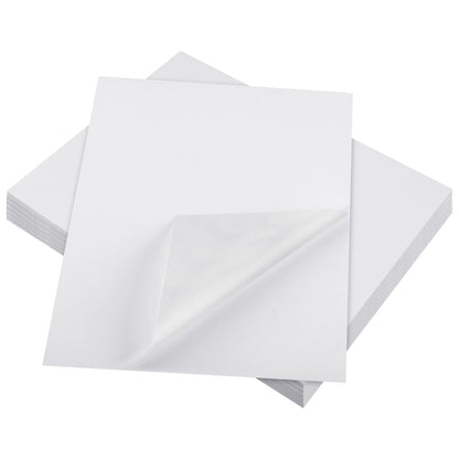 Feifeiya Washi Paper Sticker White Printable Multipurpose Copy Paper Inkjet Printer Compatible Full Sheet Letter Size Labels(30 Pcs,8.5 x 11 Inches)