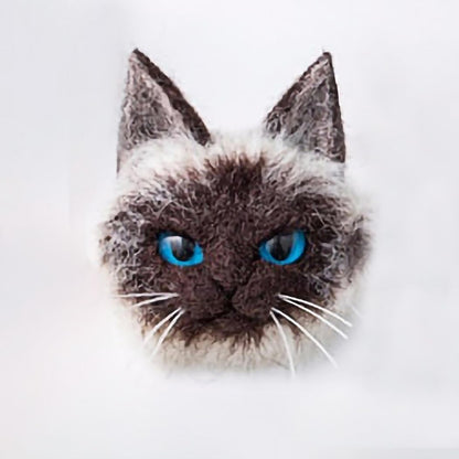 DIY Needle Felting Kit with Basic Needle Felting Tools,Kit for Beginners,Cat Kitten,Animal (Siamese)