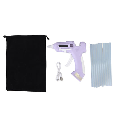 Cordless Hot Glue Gun Kit, High Temperature Mini Electric Hot Glue Kit with 10Pcs 7mm High Adhesion Sticks, Hot Melt Glue Tool for Home Repair, Arts & Crafts (Violet)