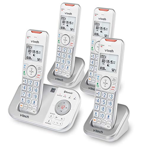 VTech VS112-4 Bluetooth 4 Handset Cordless Phone for Home with Answering Machine, Call Blocking, Caller ID, Intercom and Connect to Cell
