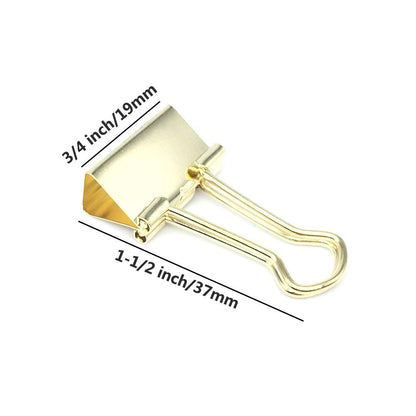 Gold Binder Paper Clips - Small, 3/4 inch Width Clips for Office School Supplies, 80 Pack