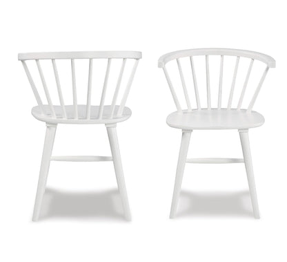 Roundhill Furniture Alwynn Contemporary Wooden Spindle Back Dining Chairs, Set of 2, White