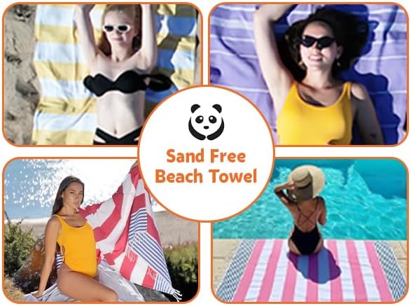 HAVLULAND Turkish Beach Towels, Oversized 40"x72" Turkish Bath Towel, Highly Absorbent Quick Dry Sand Free Beach Towels, Lightweight Pool Travel Camping Picnic Blanket - Pink