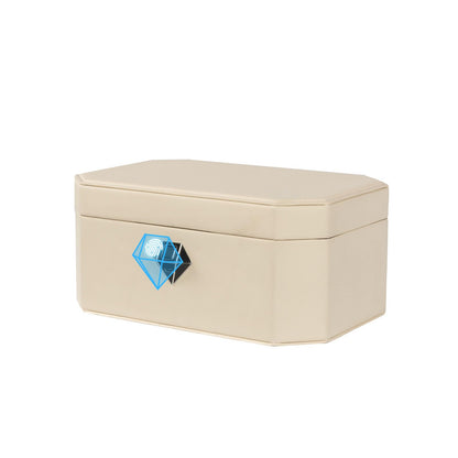 XPEDITION Biometric Fingerprint Lock Jewelry Safe Leather-Wrapped Two-Tier Jewelry Box with Quick Access & Keyless Entry, Perfect for Home Use