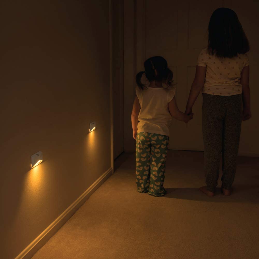 Beams MB710A 15 Lumen Amber LED Sleep Friendly Wireless Battery Powered Motion Sensing Nightlight, 3-Pack, White