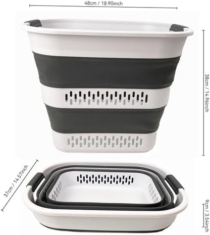SAMMART 40L Collapsible Plastic Laundry Basket