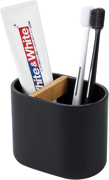 rejomiik Thick Resin Toothbrush Holders Bamboo Tooth Brushing Holder