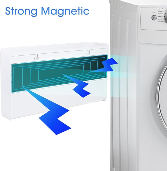 Picowe 3 PCS Magnetic Laundry Storage, Magnetic Storage Box