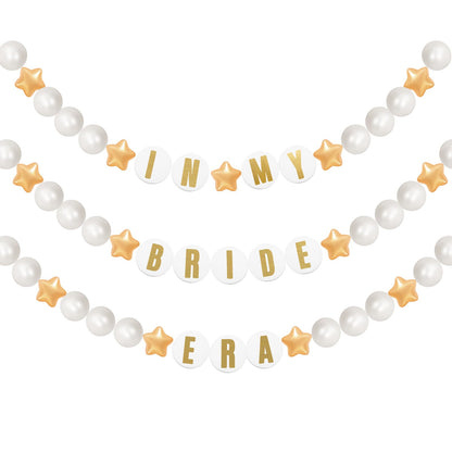 Simgoing 103 Pcs DIY Graduation Lei Giant Friendship Bracelet 2026 Grad Necklace Garland Jumbo Birthday Friendship Banner Kit Famous Singer Customizable Party Decor(Gold and White)