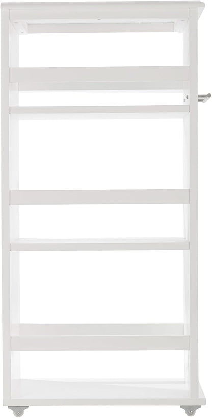 Lavish Home 3-Tier Slim Rolling Storage Cart - 16.7” x 9” Narrow Rolling Cart with Handle and Wheels for Bathroom, Laundry Room, and Kitchen Organization - Pull-Out Home Organizers (White)