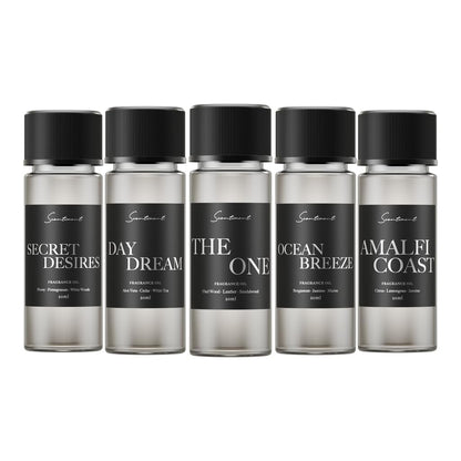 Scentiment Hotel Diffuser Oil Discovery Kit | Inspired by Elite Five Star & Luxury Hotel Scents | Aromatherapy Oils with Notes of Cardamom, Tuscan Leather, and Sandalwood (20ml, Top 5 Scents)