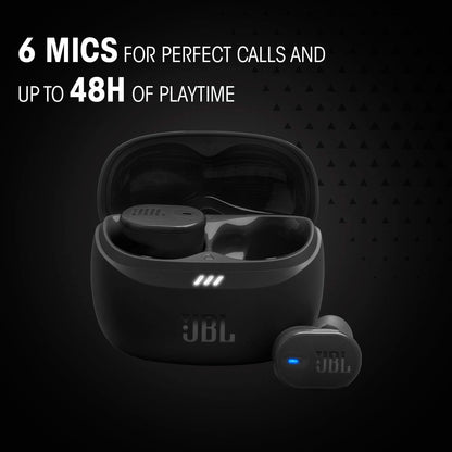 JBL Tune Buds 2 - True Wireless Noise Cancelling Earbuds with JBL Spatial Sound and Smart Ambient Technology, 6 mics for Perfect Calls, up to 48Hrs of Playback, IP54 Dust & Water Resistant (Black)