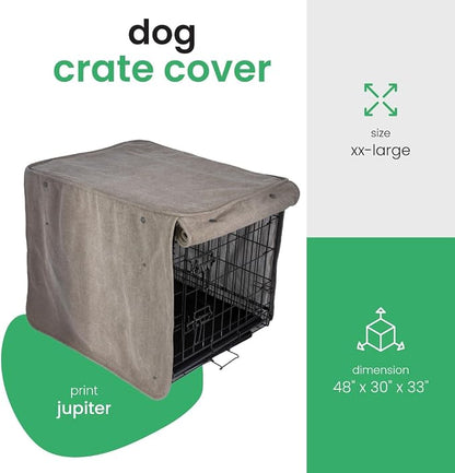 Molly Mutt Jupiter Dog Crate Cover, GOTS-Certified 100% Organic Cotton Canvas Cover for Dog or Puppy Kennel and Cage, Washable, Free of Harmful Chemicals, XX-Large, Fits 48"x30"x33" Crate