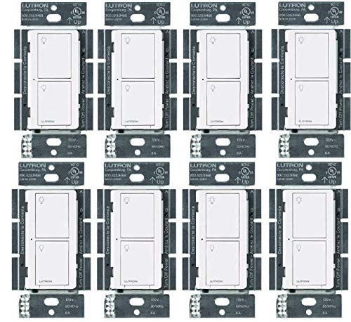 Lutron Caseta Original Smart Light Switch (Lutron Smart Hub Required), for Home, LED Lights, and Fans, 6 Amp, Single-Pole/3-Way, Neutral Required, PD-6ANS-WH, White