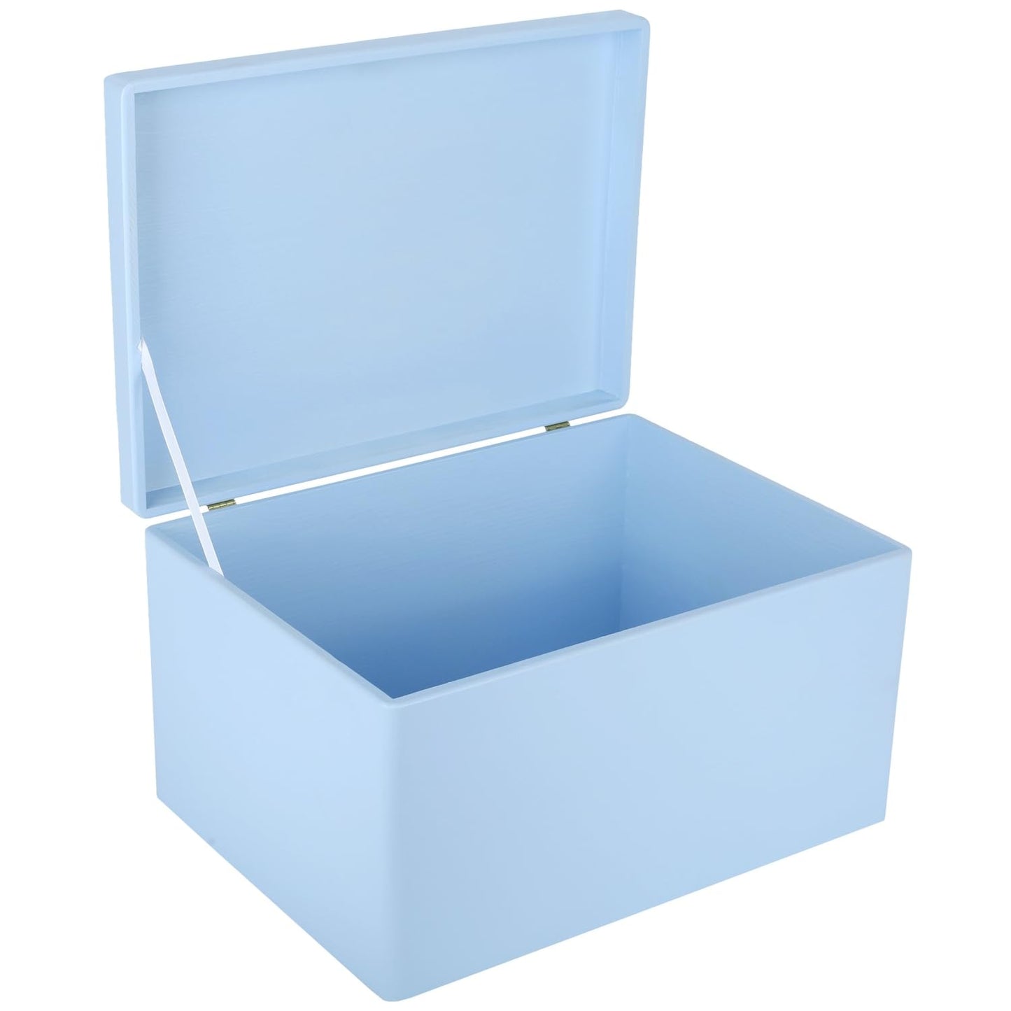 Creative Deco Large Blue Wooden Box Storage with Hinged Lid | 15.8x11.8x9.44in (+-0.5) | Keepsake Gift Box Storage Document | Wood Chest Trunk PRODUCT NOT INTENDED FOR 15 YEARS OR BELOW