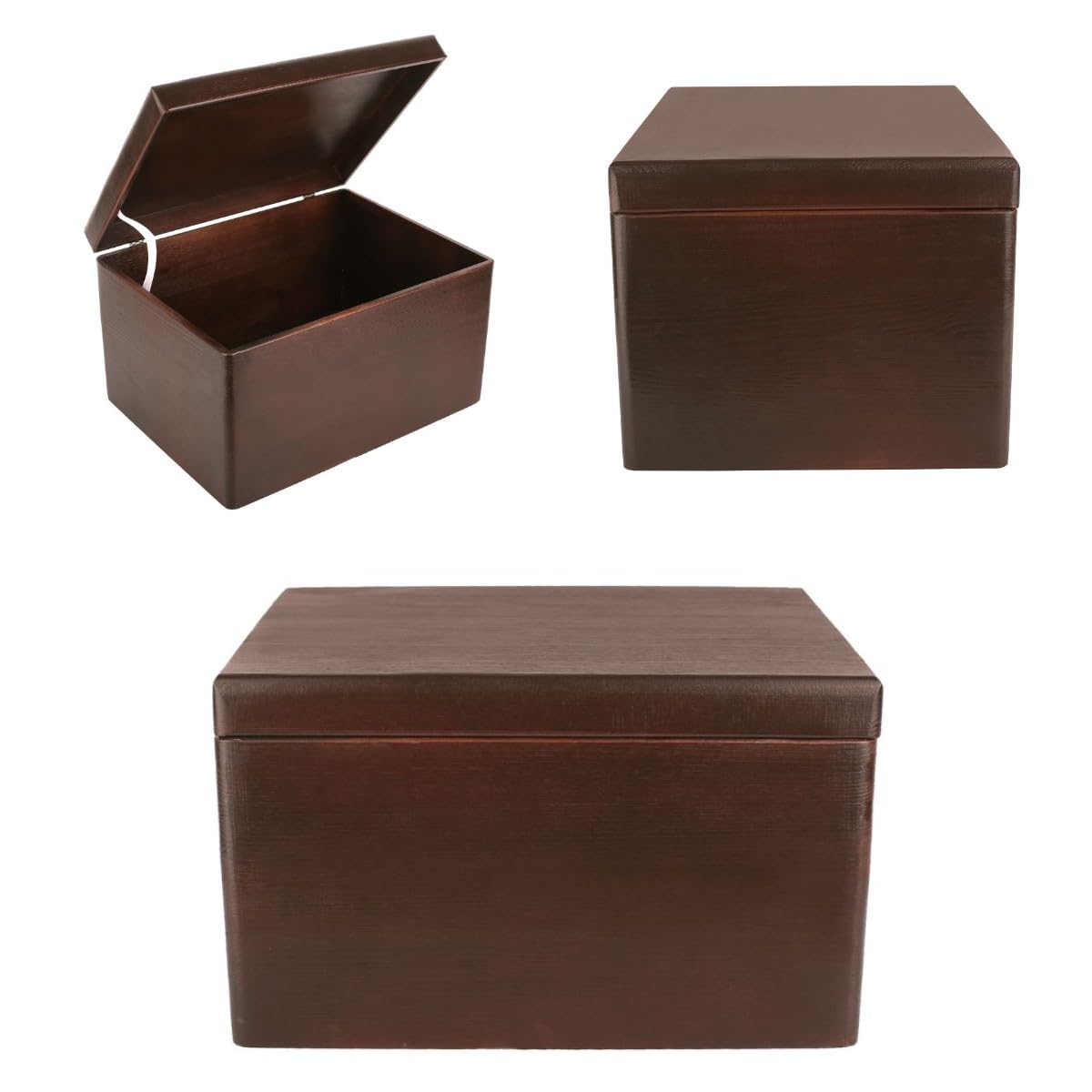 Creative Deco Large Brown Wooden Box Storage with Hinged Lid | 15.8x11.8x9.44in (+-0.5) | Keepsake Decorative Gift Box | Acacia-Like Wood Chest Trunk PRODUCT NOT INTENDED FOR 15 YEARS OR BELOW