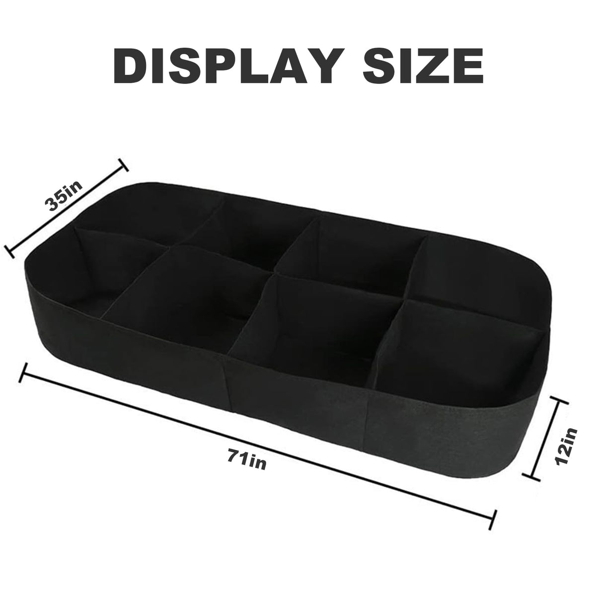ZUDKSUY 2Pack 128 Gallon Fabric Raised Garden Bed 8 Grids 6x3x1Ft Plant Grow Bags, Square Planters for Outdoor Plants Growing Herbs Flowers Vegetables Potato Grow Bags Outdoor Indoor Gardening