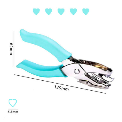 2 Pack Craft Hole Punch Set, Handheld Single Hole Punch with 5mm Star & 5.5mm Heart, Soft Grip Paper Punch for Scrapbooking, Card Making, DIY Crafts, Kids Adults Office Supplies, Pink Green