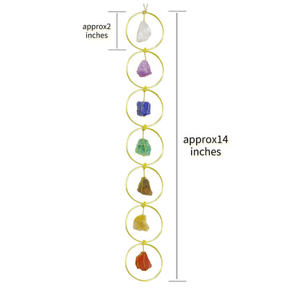 Anjiucc Handmade Natural Gemstone Crystal Hanging Ornaments 7 Chakra Feng Shui Ornaments for Home Decoration Window Decor