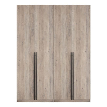 Manhattan Comfort Lee Modern Freestanding Closet 1.0 | Space-Saving Design with 6 Shelves, 4 Drawers & 2 Large Storage Areas | No Tool Assembly Storage Cabinet, 2 Piece Set, Grey