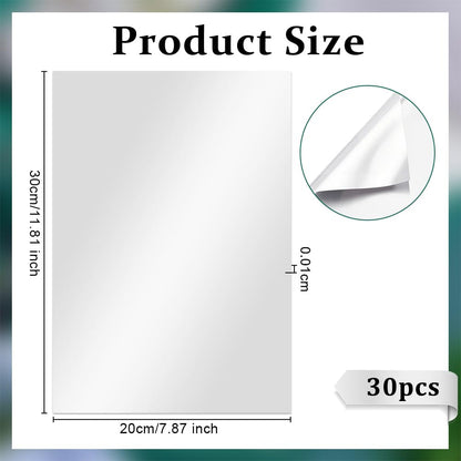 OLYCRAFT 30 Sheets Aluminum Metal Crafts 11.8x7.9 Inch Double-Sided Silver Art Metal Foil Sheets 0.1mm Thick Tinfoil Flashing Metals Sheet for Painting Engraving and Embossing Art Project DIY Crafts