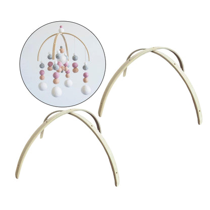 predolo 2 Set Mobile Hanging Frame DIY Baby Mobile Holder Easy Installation Gift Handmade Wooden Frame Kit for Hanging Rattle Newborn