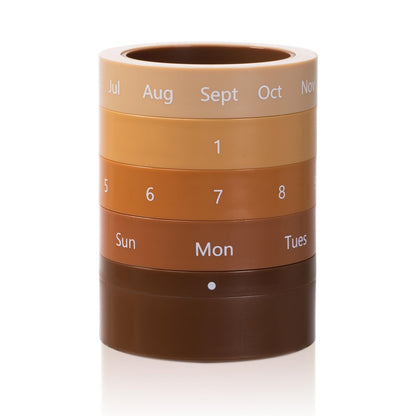 Comix Calender Pen Holder for Desk, Cute Pencil Holder Pen Organizer, Brown Platsic Pen Pencil Cup for Home School Office Supplies