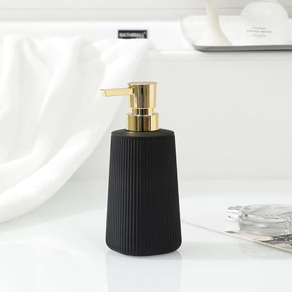 Small Soap Dispenser for Bathroom and Kitchen, Modern Farmhouse Striped Style