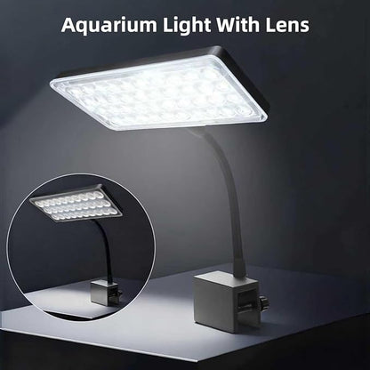 Vimvins Full Spectrum 15W Fish Tank Light Enhanced Edition LED Aquarium Light with Lens, 3 Adjustable Modes (Suitable for 10-20 Inch Tanks)