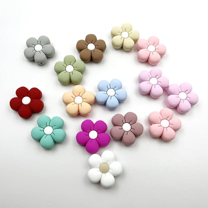 15Pcs Daisy Flower Beads Mix Color Sunflower Shaped Beads Knitting Needle Stoppers Focal Beads for Pens Loose Spacer Beads for Keychain Making Jewelry DIY Bracelets Knitting Needle Point Protectors